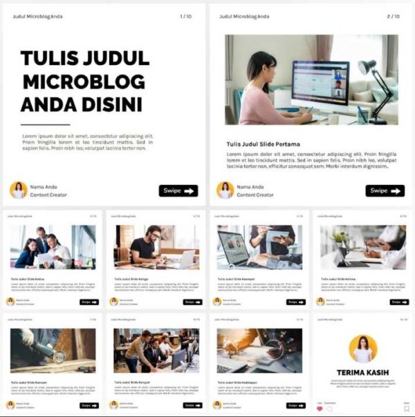 Template Microblog Format Power Point (Kode Produk 022)